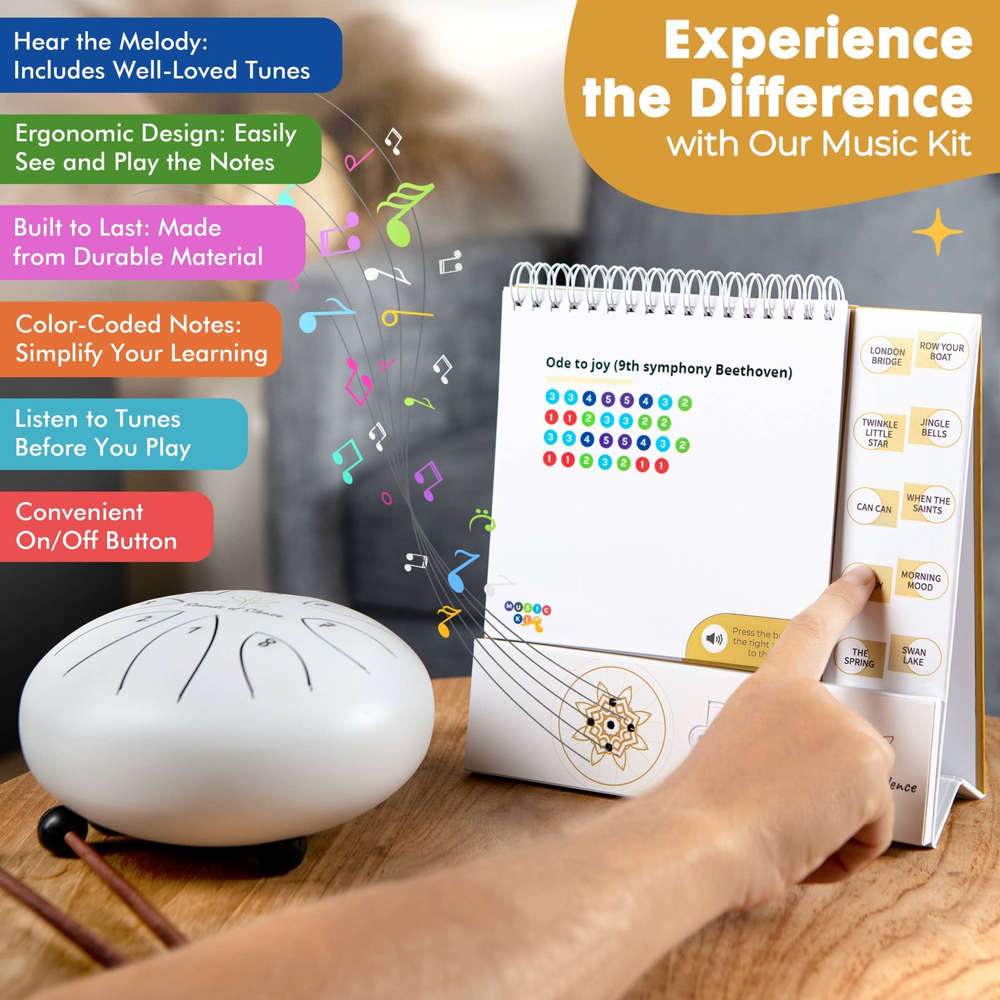 Steel Tongue Drum MusicKit, With Interactive Audio Soundbook