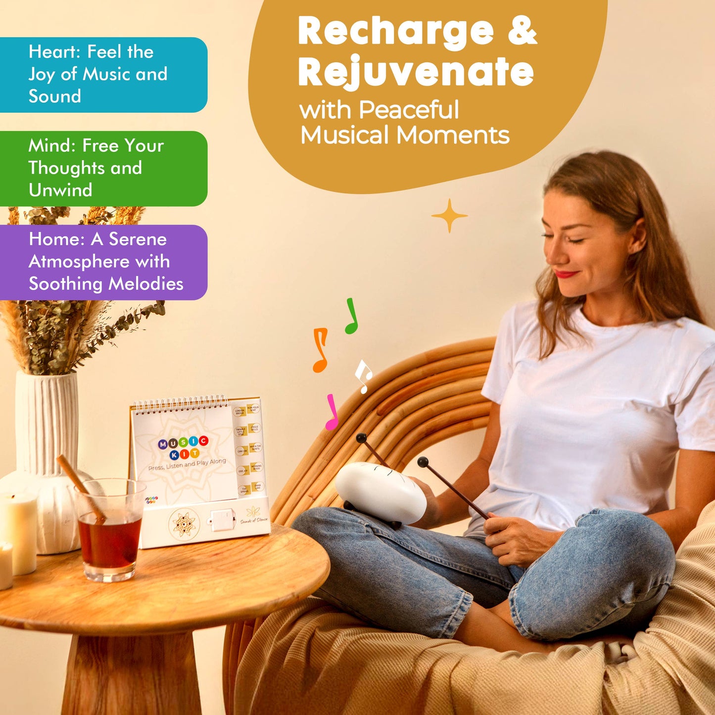 Steel Tongue Drum MusicKit, With Interactive Audio Soundbook