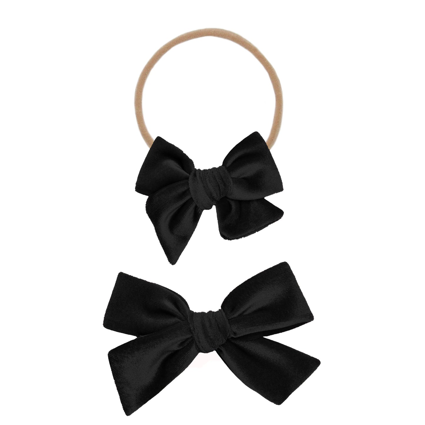 Velvet Bow Headband (Black)