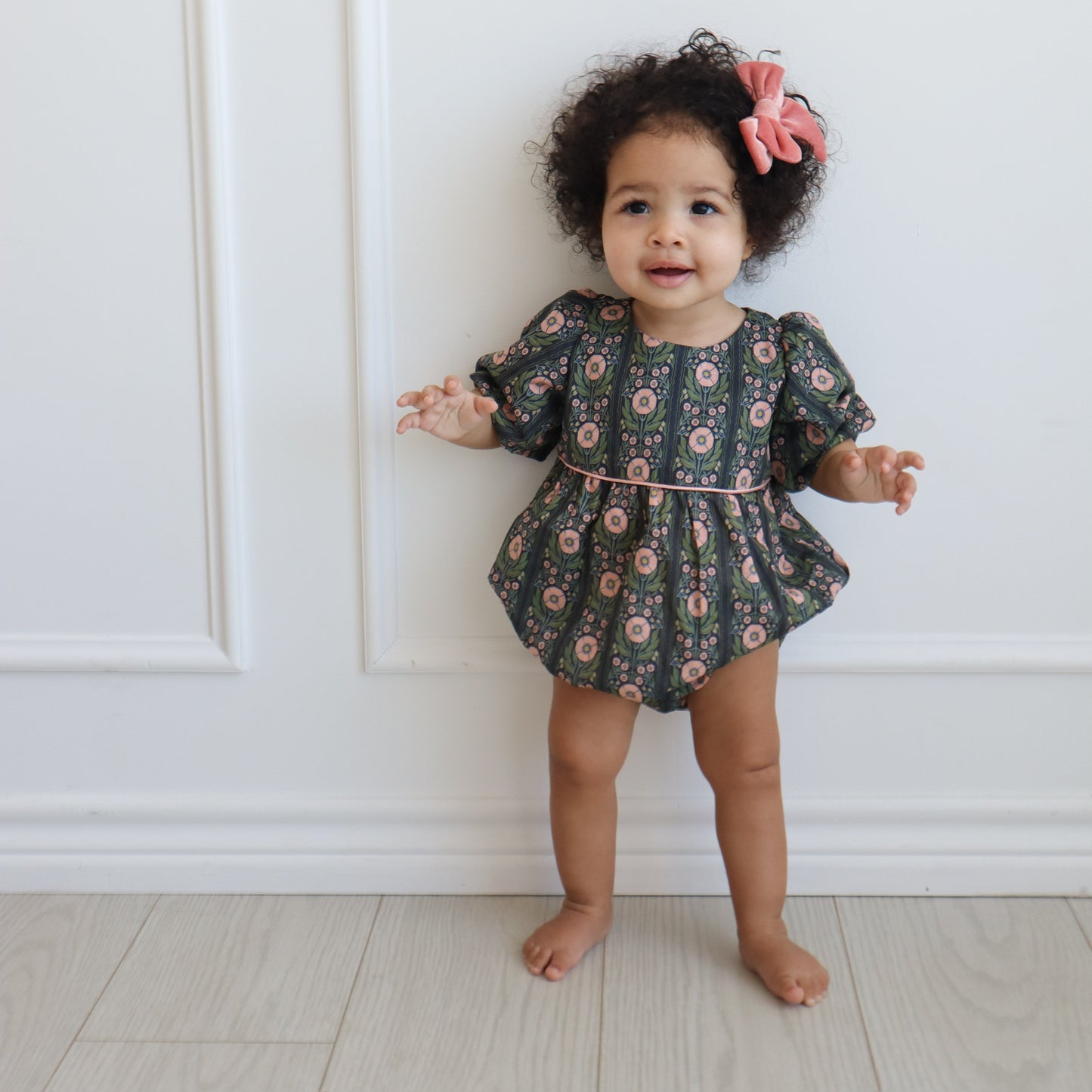 Denise Bubble Romper (Navy Floral)