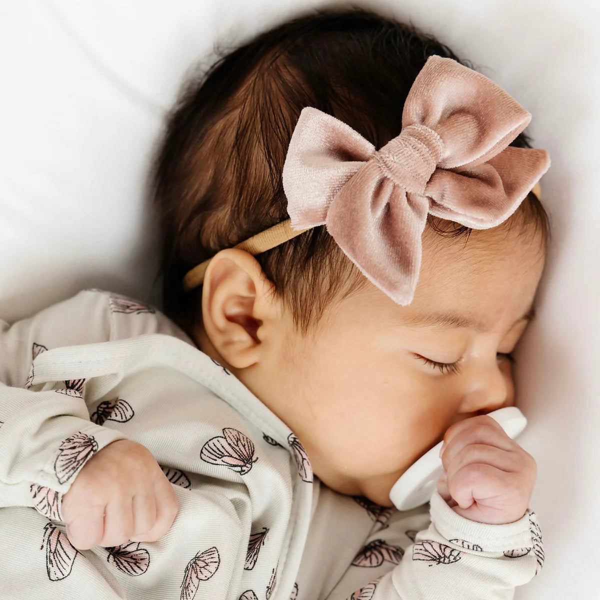 Velvet Bow Headband (Mauve)