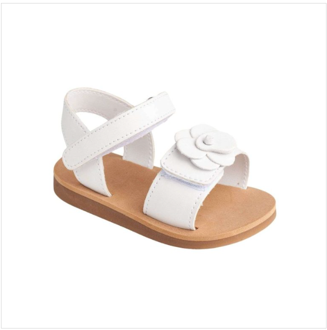 Toddler White Flower Sandal (Sizes 4-12)