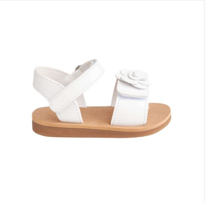 Toddler White Flower Sandal (Sizes 4-12)