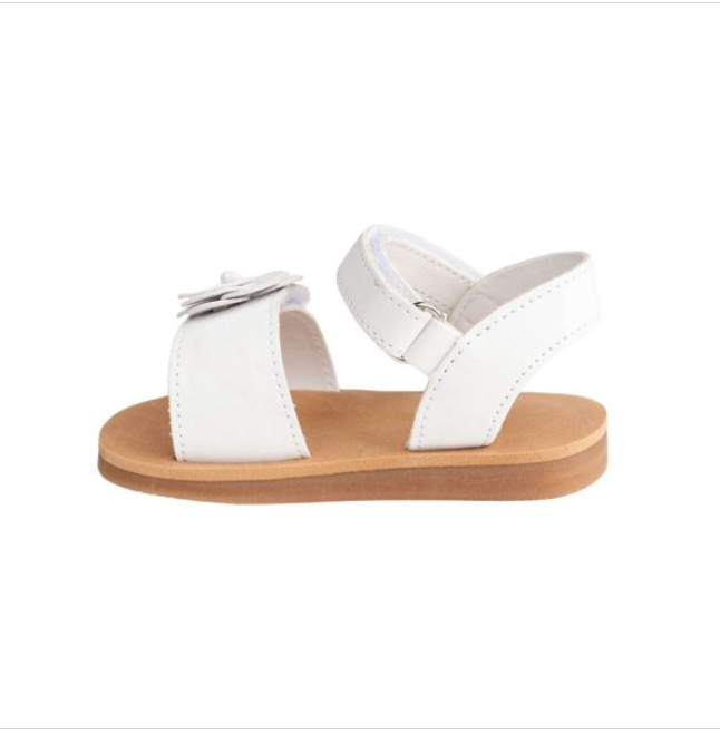 Toddler White Flower Sandal (Sizes 4-12)