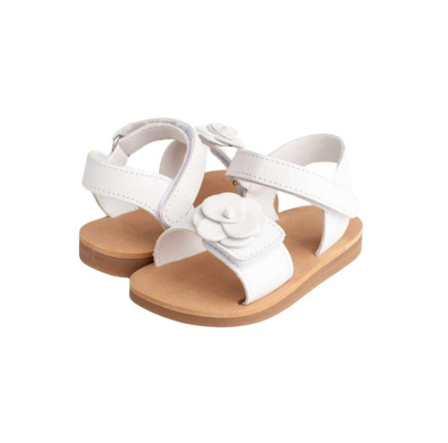 Toddler White Flower Sandal (Sizes 4-12)