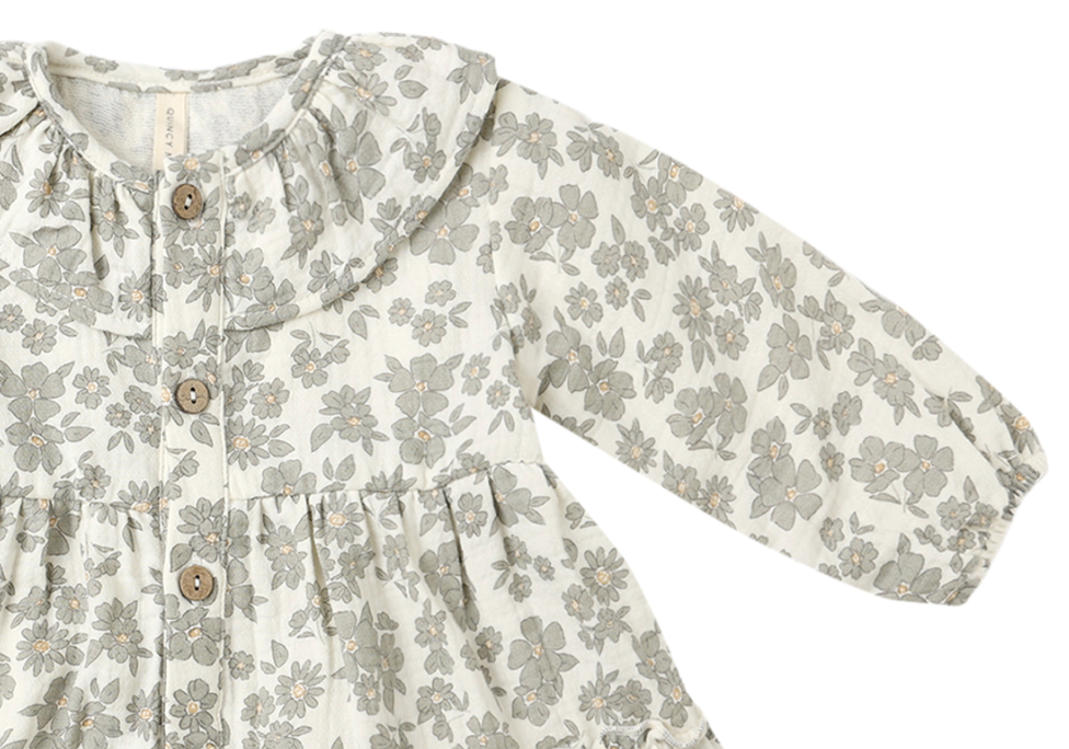 Ruffle Collar Button Dress