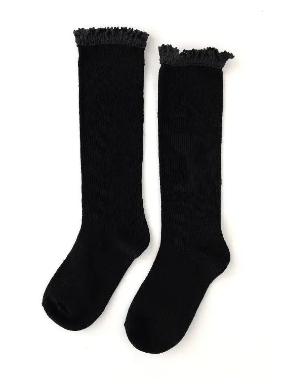 Lace Top Knee Highs - BLACK
