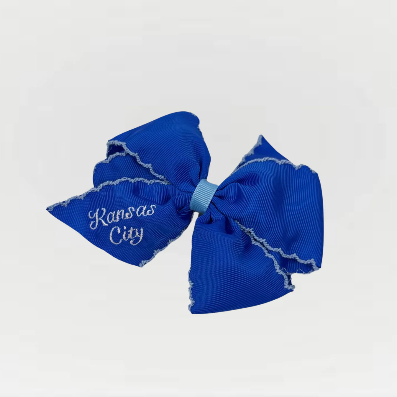 Blue KC Embroidered Bow