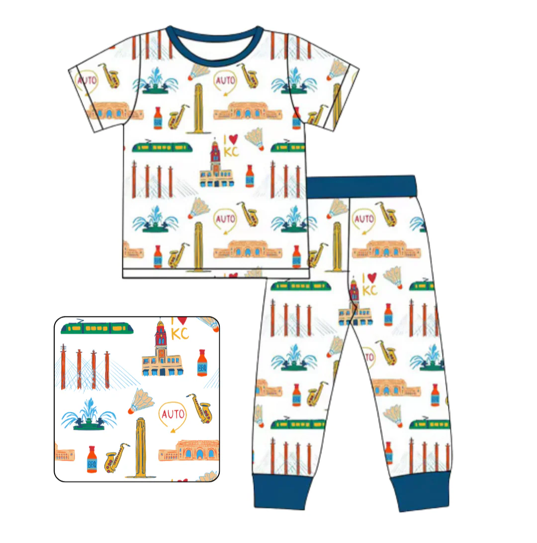 I Love KC Unisex Bamboo Pajama Set