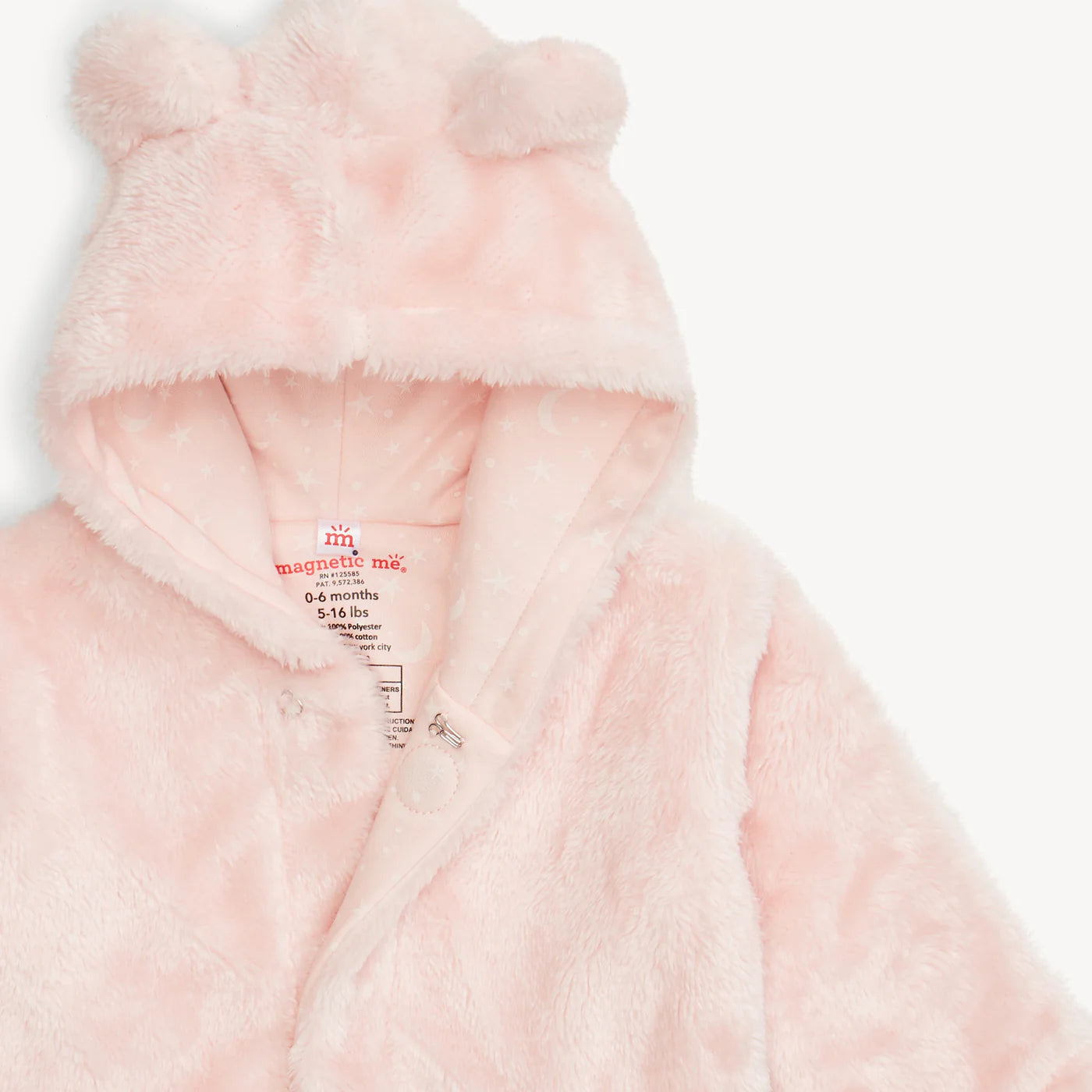 Pink Blossom Minky Magnetic Bear Jacket