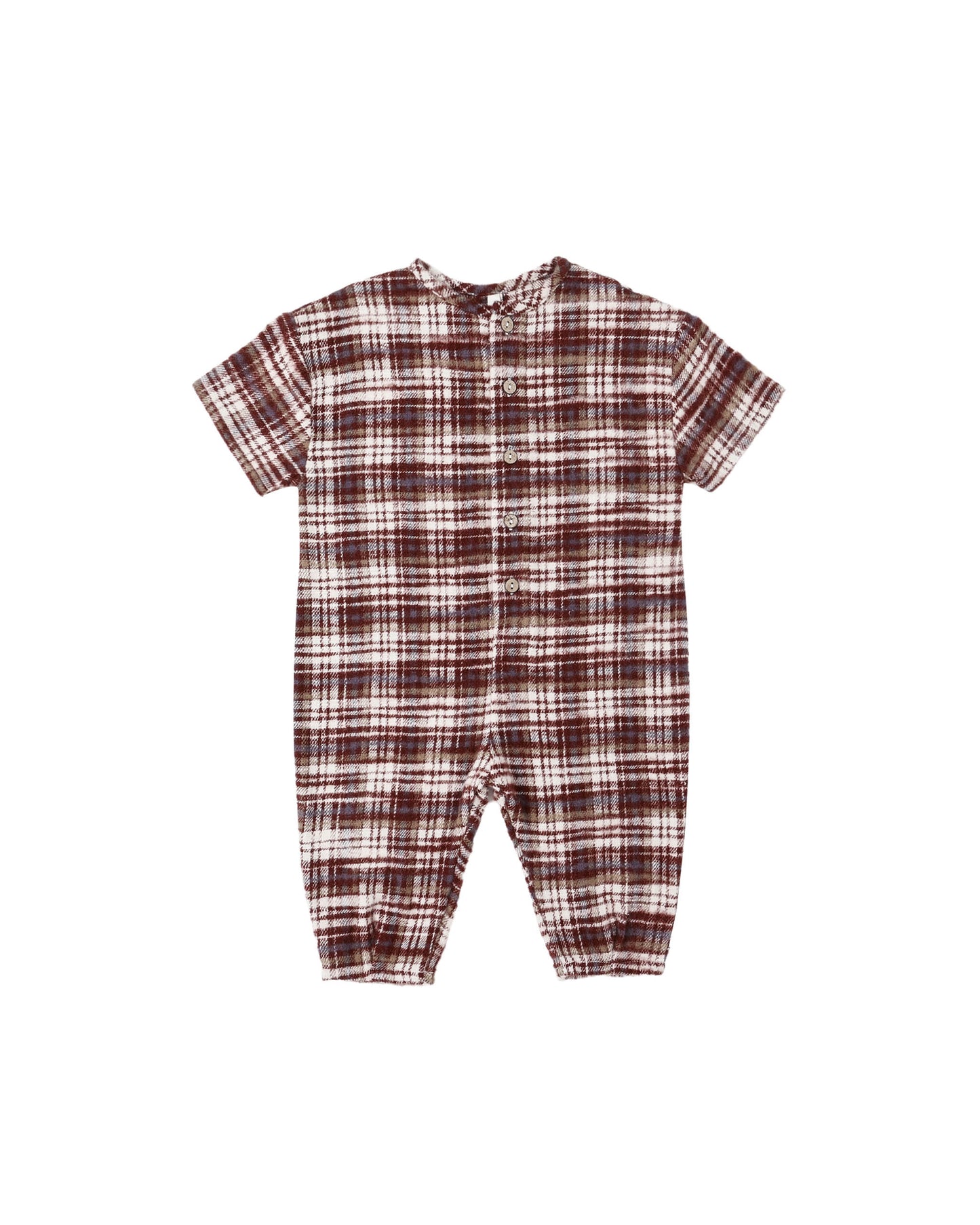 Hayes Jumpsuit (Burgundy Plaid)