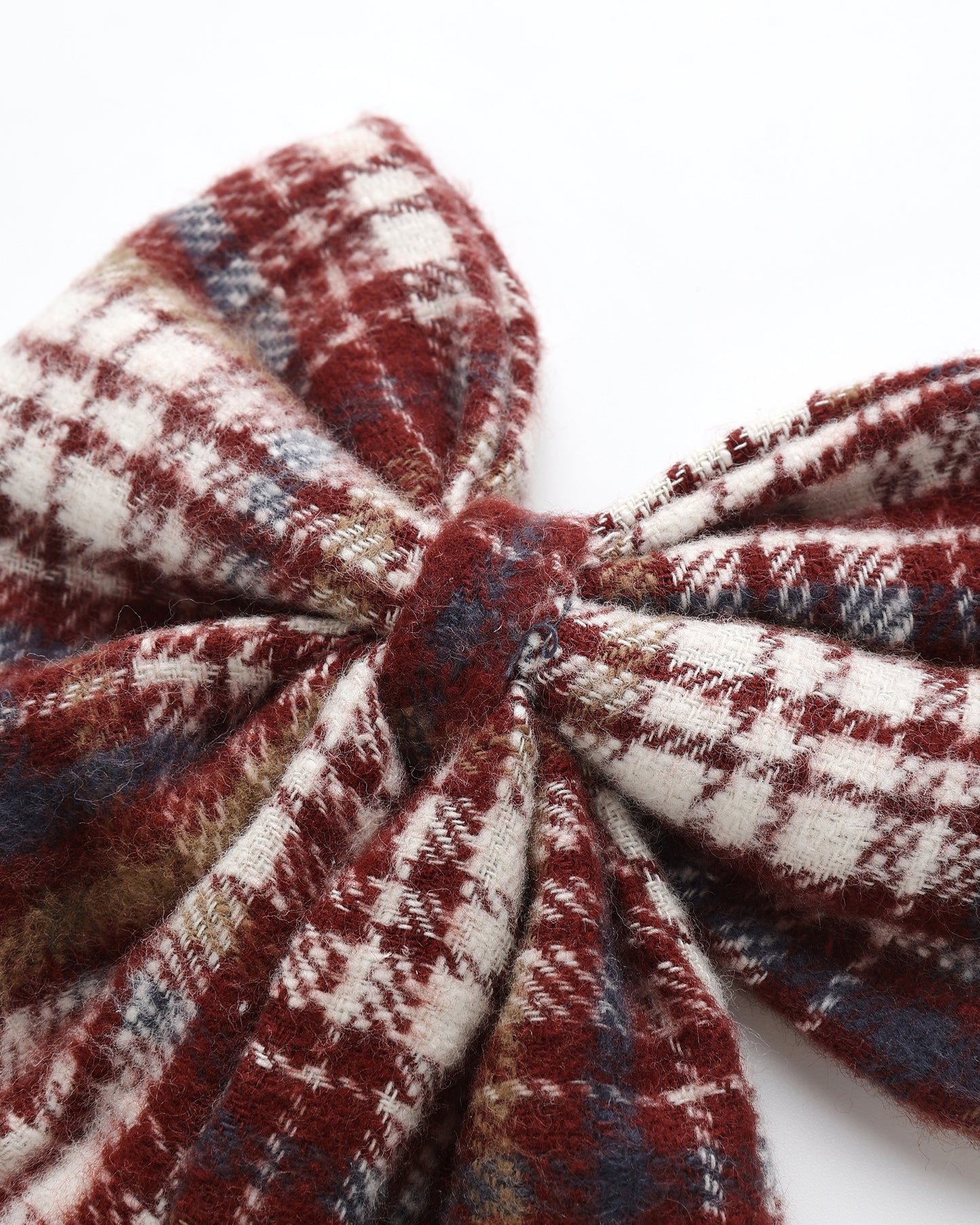 Burgundy Plaid Bow