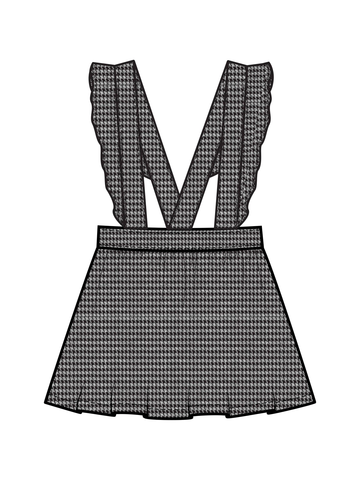 Flannel Skirt Suspenders (Houndstooth)