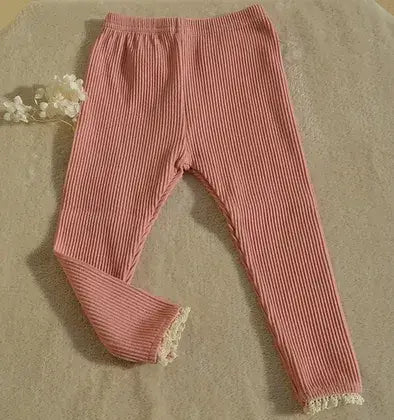 Organic Cotton Ruffle Leggings (Pink)