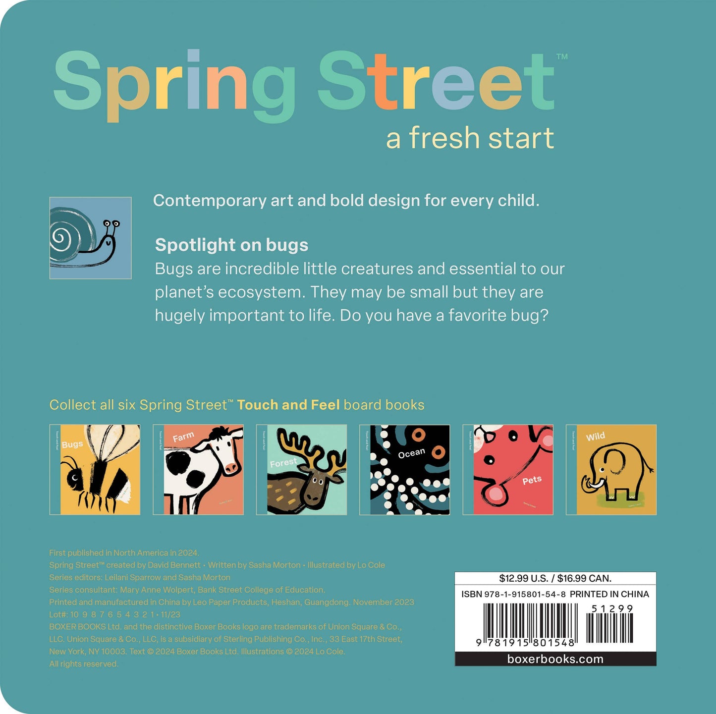 Spring Street Touch and Feel: "Bugs" by Boxer Books