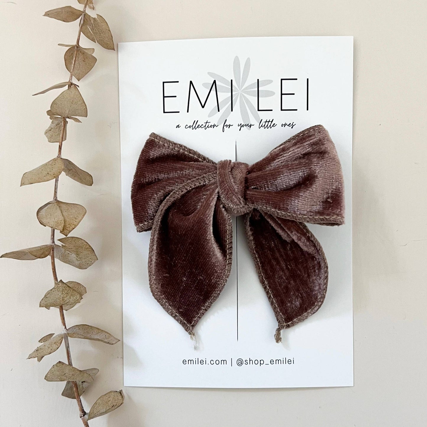 Velvet Fable Bow Hair Clip - Violet Gray (#15)