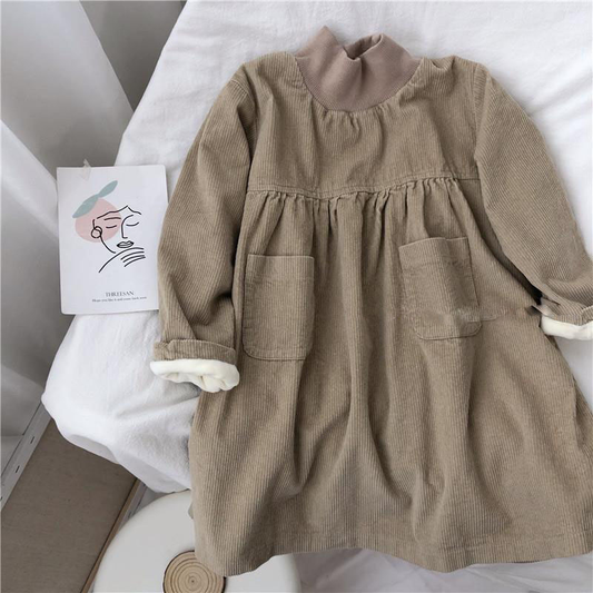 Corduroy Dress - Beige