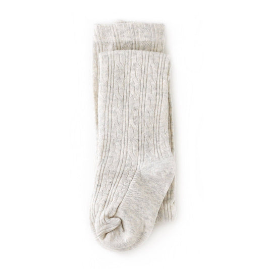Cable Knit Tights - Heathered Ivory