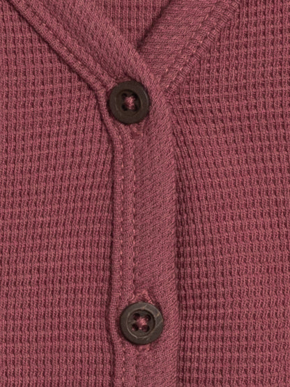 Wells Waffle Knit Cardigan (Mulberry)