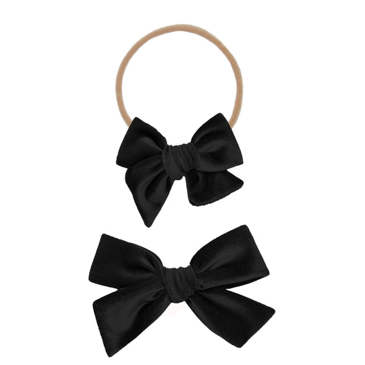 Velvet Bow Headband (Black)