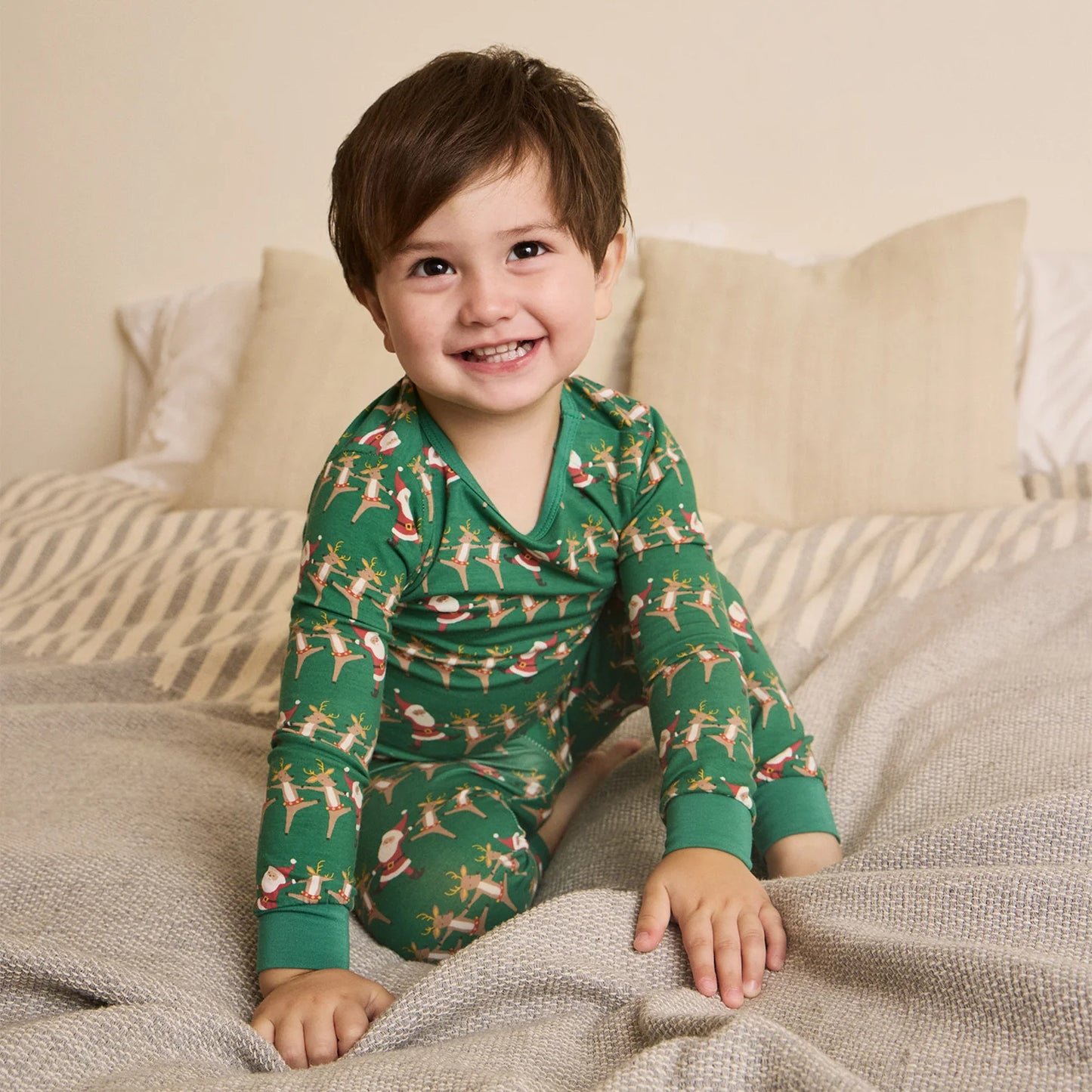 "Christmas Can Can" Modal Magnetic Long Sleeve Set - no drama (Toddler)