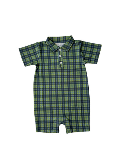 Knox Romper (Navy Plaid)