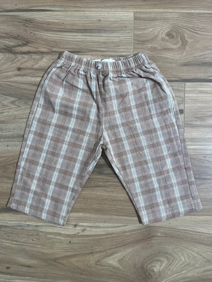 Checkered Cotton Pants (Brown)