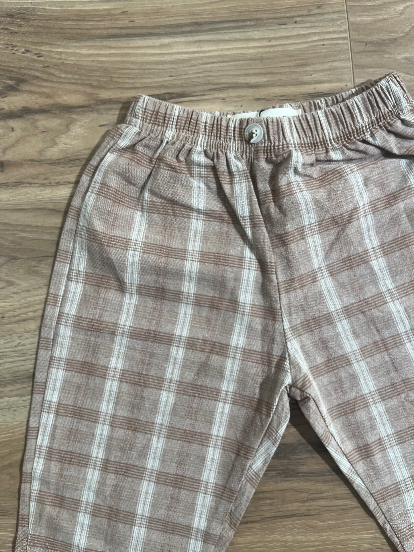 Checkered Cotton Pants (Brown)