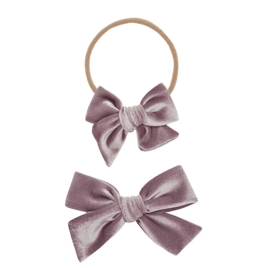 Velvet Bow Headband (Iris)