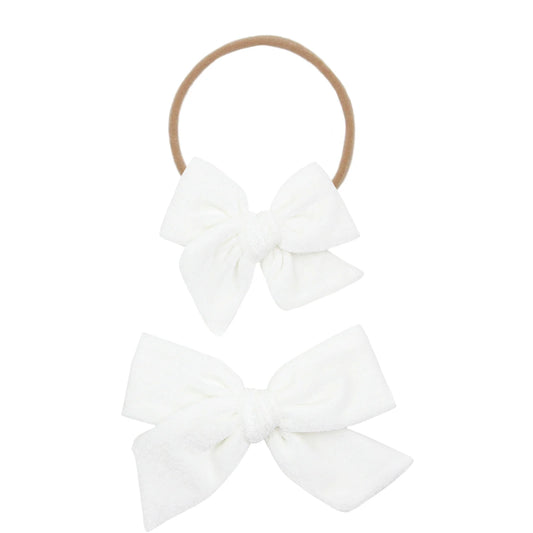 Velvet Bow Headband (Ivory)