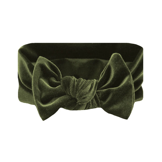 Velvet Knot Headband (Olive)