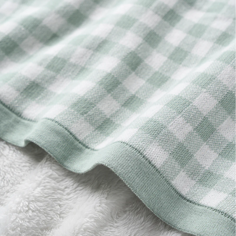 Gingham Fur Back Blanket