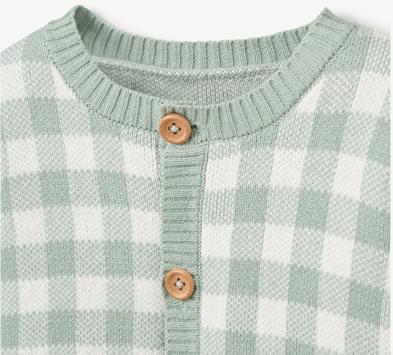 Gingham Cardigan in Sage