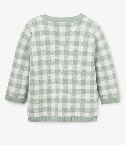 Gingham Cardigan in Sage