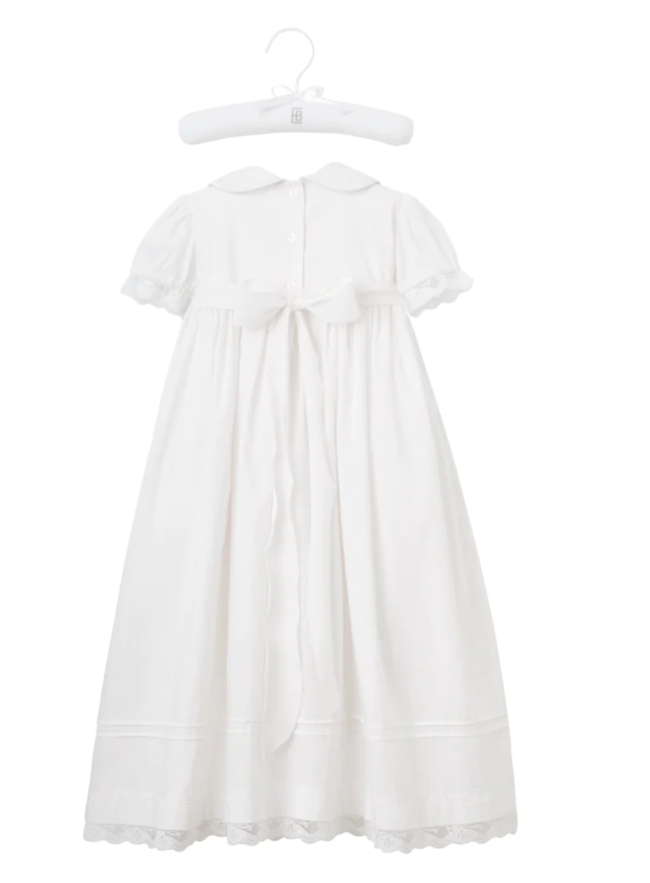 Girls' Gown & Bonnet Christening Set in White (0-12M)