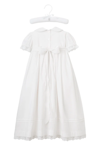 Girls' Gown & Bonnet Christening Set in White (0-12M)