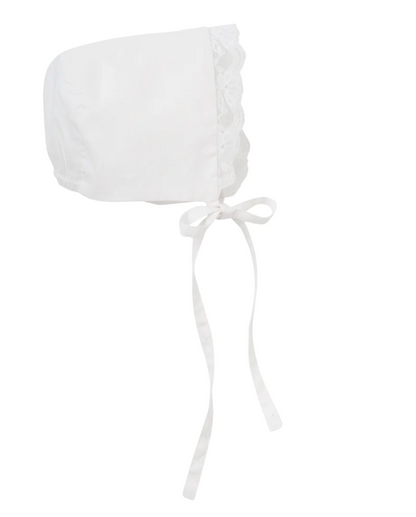 Girls' Gown & Bonnet Christening Set in White (0-12M)