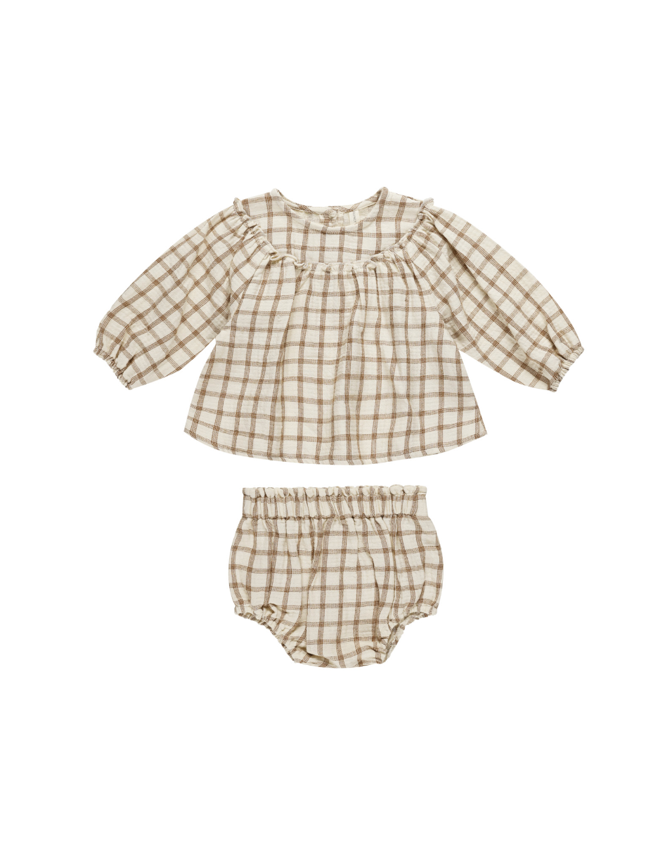 Mia Top + Bloomer Set || Cinnamon Plaid