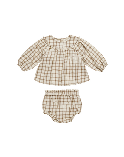 Mia Top + Bloomer Set || Cinnamon Plaid