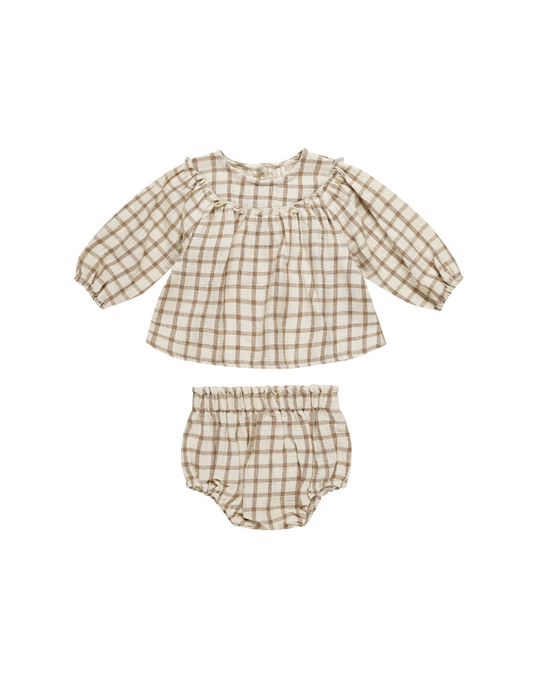 Mia Top + Bloomer Set || Cinnamon Plaid