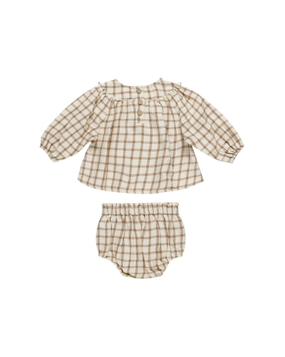 Mia Top + Bloomer Set || Cinnamon Plaid