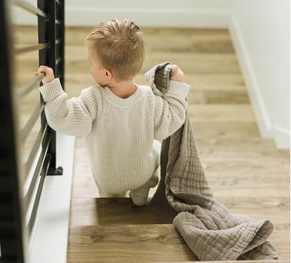 Cotton Muslin Baby Quilt - Mocha