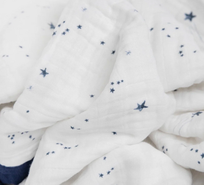 Cotton Muslin Baby Quilt - Shooting Stars