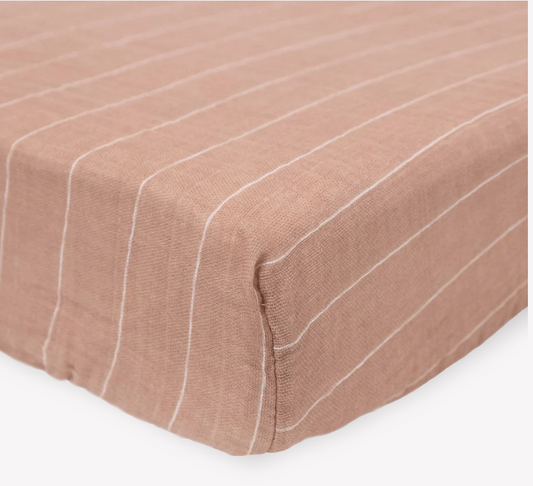 Crib Sheet || Mauve Stripe