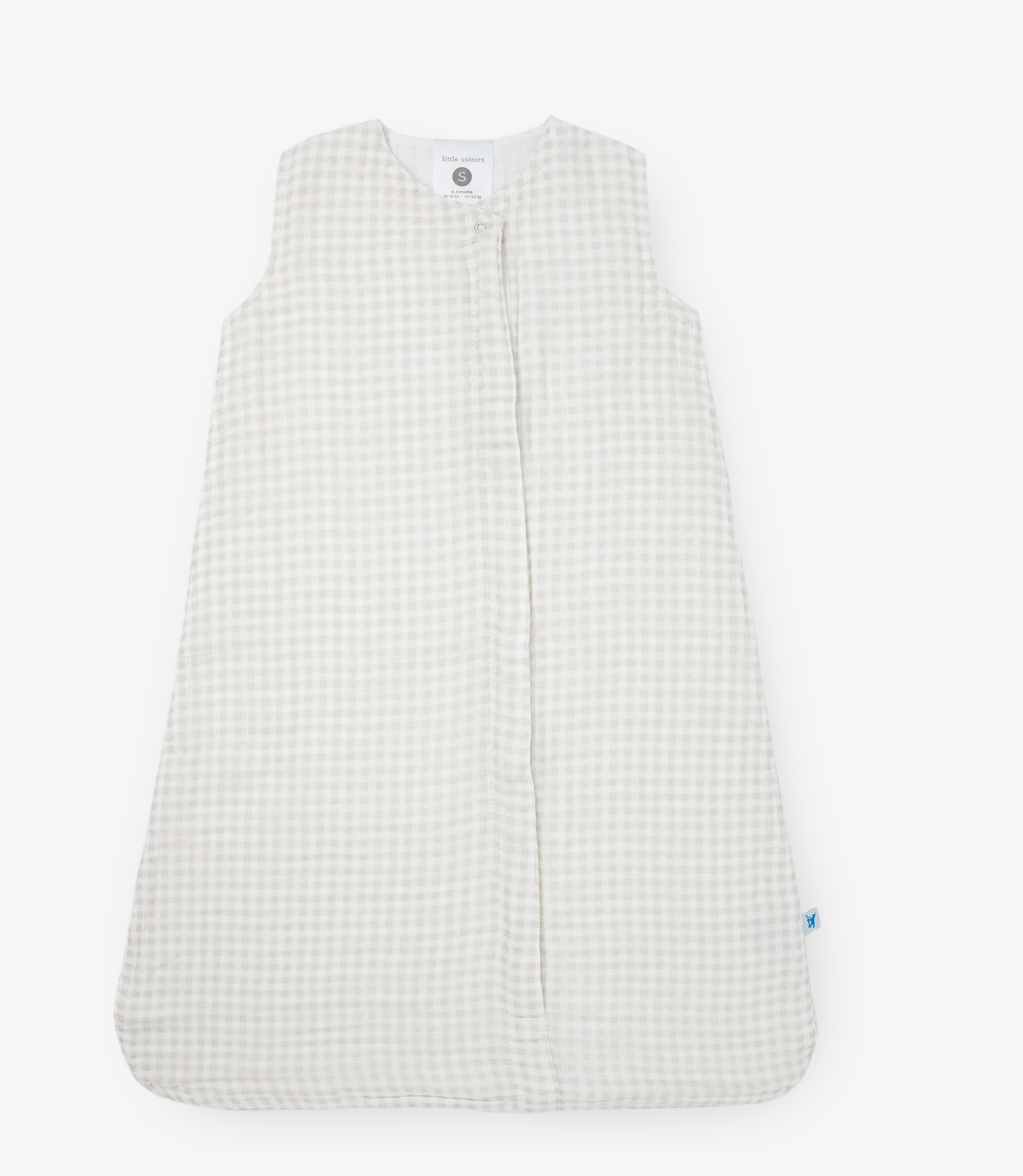 Cotton Muslin Quilted Sleep Bag - Tan Gingham