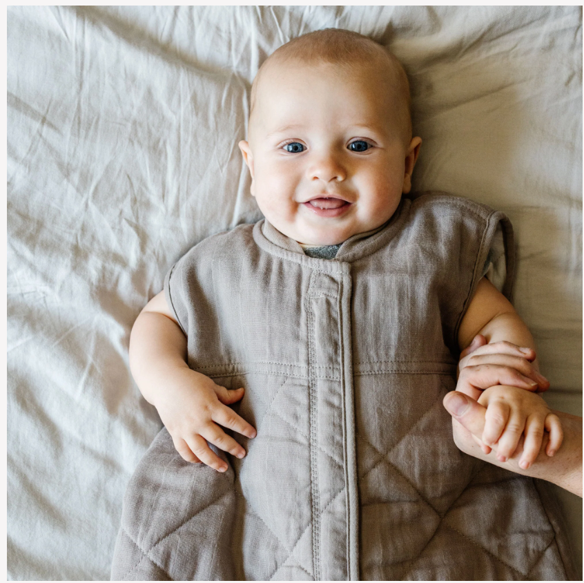 Cotton Muslin Quilted Sleep Bag - Mocha