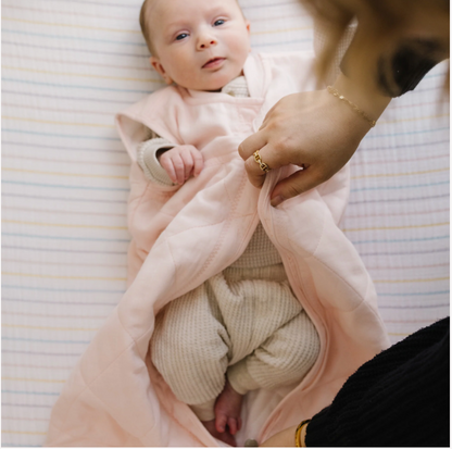 Cotton Muslin Quilted Sleep Bag - Light Pink