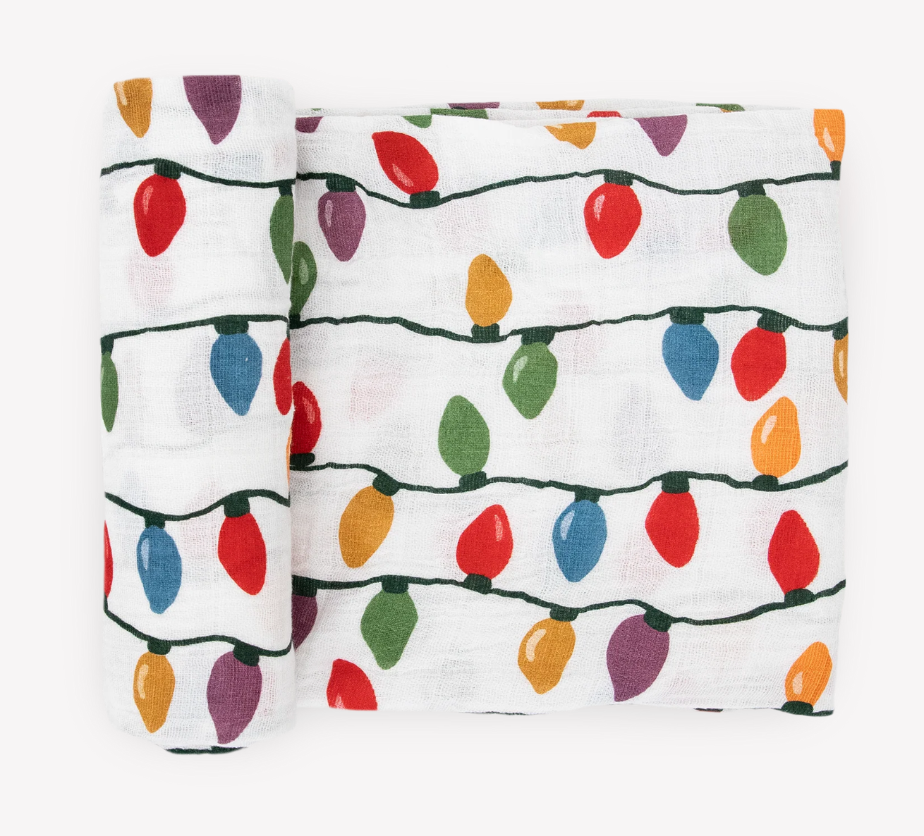 Cotton Muslin Swaddle Blanket - Christmas Bulbs