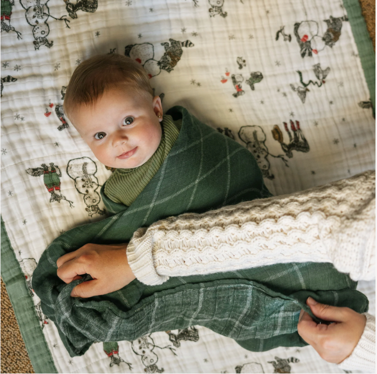 Cotton Muslin Swaddle Set - Snow Day