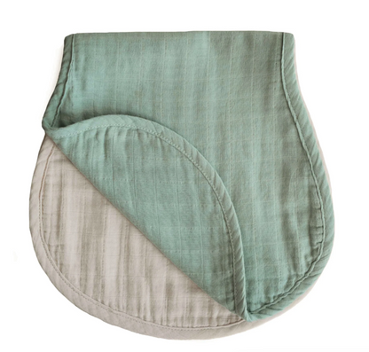 Cotton Muslin Burp Cloths (Roman Green/Fog)